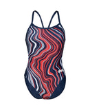 Arena Women's Challenge Back Marbled Navy Red - Multi