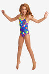 Toddler Girls Belted Frill One Piece Love Bite