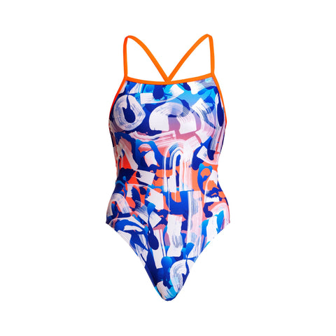 Women's One Piece Strapped In Different Stroke