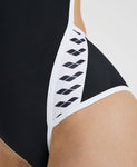 Arena Icons-badpak voor dames Super Fly Back effen zwart - wit