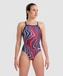 Arena Women's Challenge Back Marbled Navy Red - Multi
