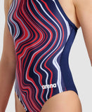 Arena Women's Challenge Back Marbled Navy Red - Multi